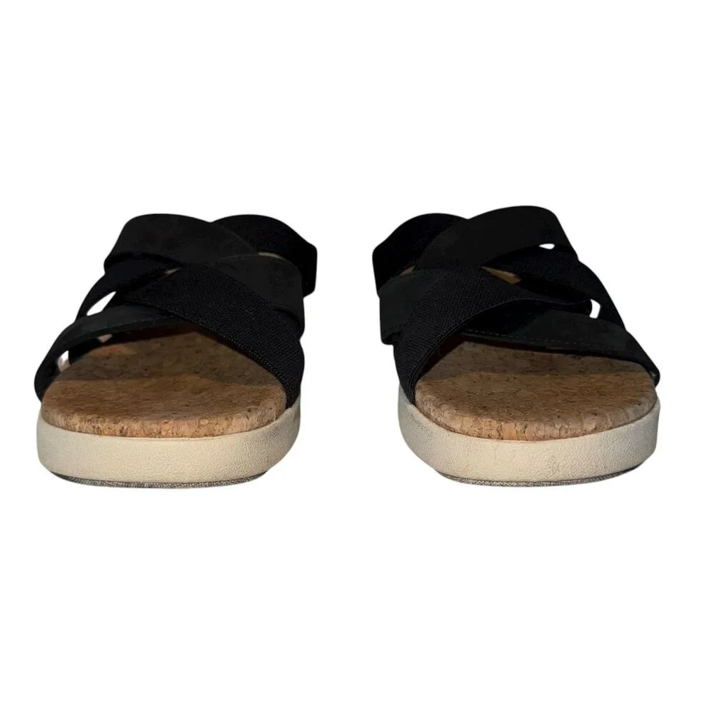 Keen Elle Mixed Slide Sandals Womens 9 Black Birch Leather Summer Spring - Picture 2 of 9